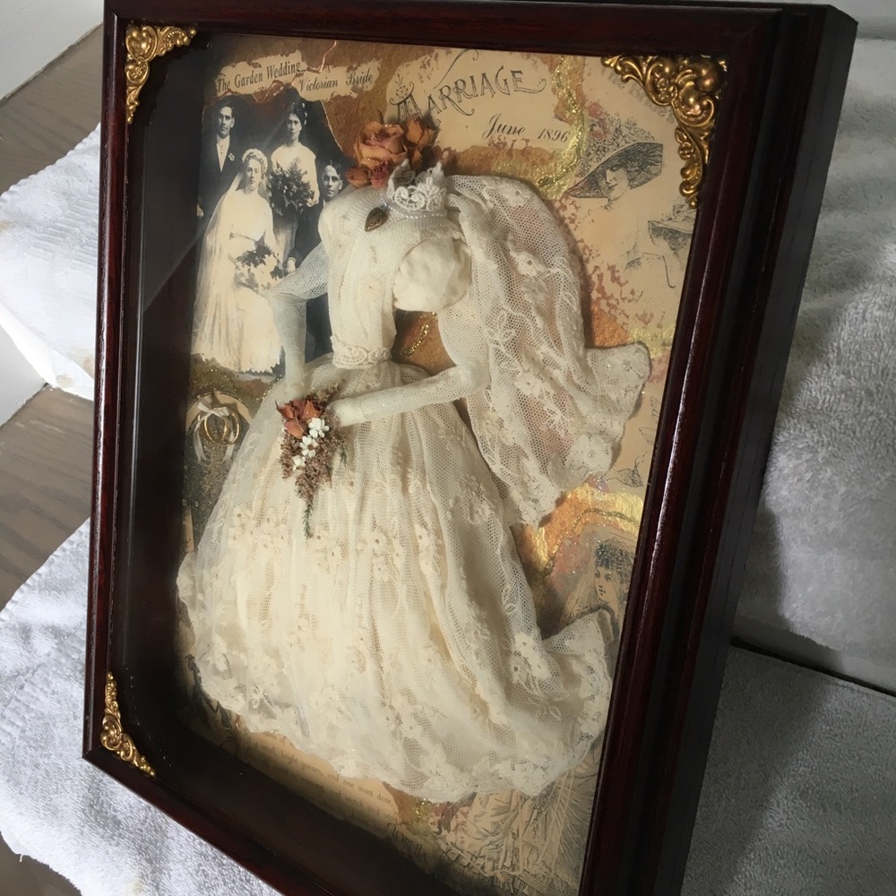 Shadow box wedding scene